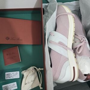 Loro Piana 360 LP Lady Flexy Walk Sneaker in Light Pink, (Size 39.5) NEW W Box
